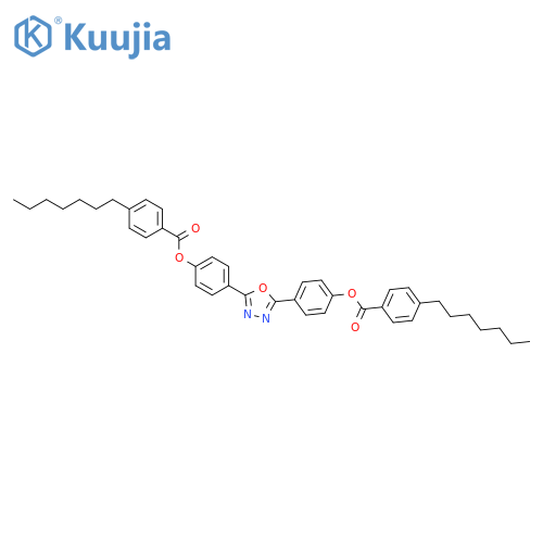 (1,3,4-Oxadiazole-2,5-diyl)bis(4,1-phenylene) bis(4-heptylbenzoate) structure