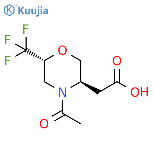 (3R,6R)-4-Acetyl-6-(trifluoromethyl)-3-morpholineacetic acid structure