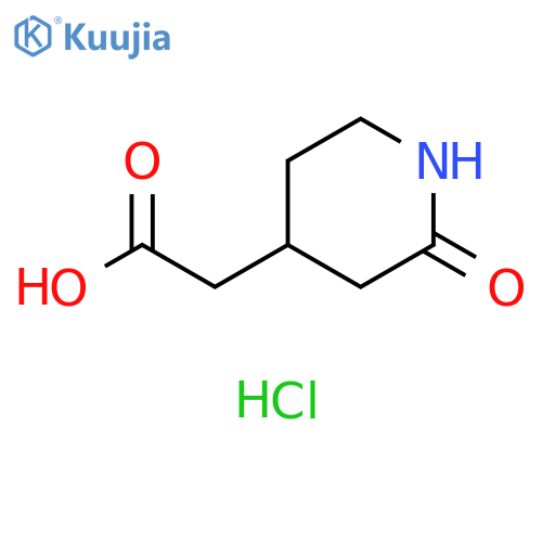 2-(2-Oxopiperidin-4-yl)acetic acid hydrochloride structure