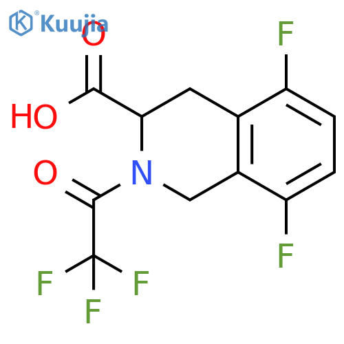 5,8-Difluoro-1,2,3,4-tetrahydro-2-(2,2,2-trifluoroacetyl)-3-isoquinolinecarboxylic acid structure