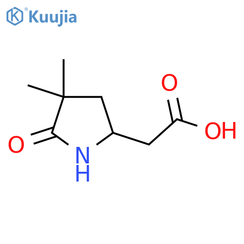 2-(4,4-Dimethyl-5-oxopyrrolidin-2-yl)acetic acid structure