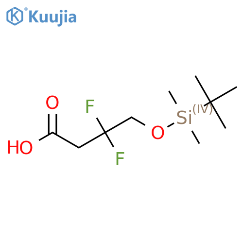 4-[(Tert-butyldimethylsilyl)oxy]-3,3-difluorobutanoic acid structure