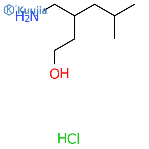 3-(Aminomethyl)-5-methylhexan-1-ol hydrochloride structure