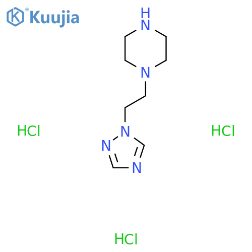 1-2-(1H-1,2,4-triazol-1-yl)ethylpiperazine trihydrochloride structure