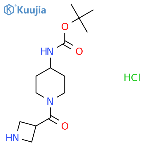 tert-butyl N-[1-(azetidine-3-carbonyl)piperidin-4-yl]carbamate hydrochloride structure