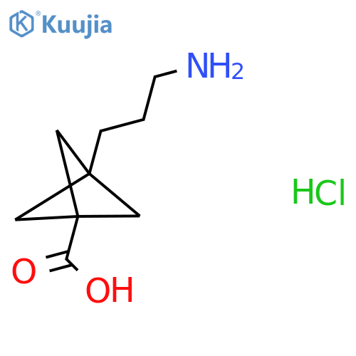3-(3-Aminopropyl)bicyclo[1.1.1]pentane-1-carboxylic acid hydrochloride structure