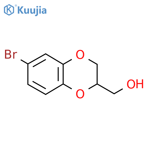 (6-Bromo-2,3-dihydrobenzo[b][1,4]dioxin-2-yl)methanol structure