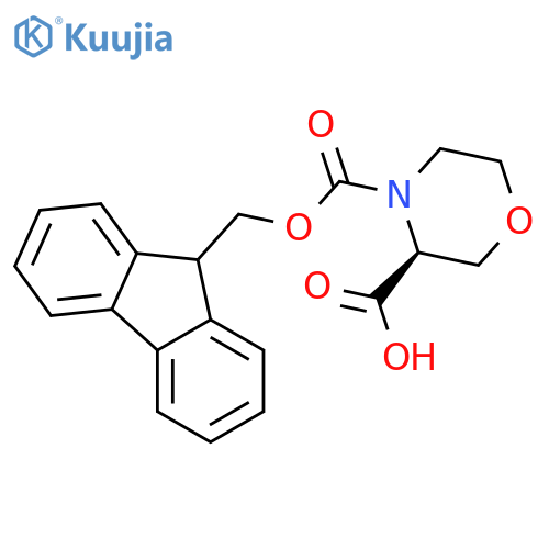 (3S)-4-(9H-fluoren-9-ylmethoxycarbonyl)morpholine-3-carboxylic acid structure
