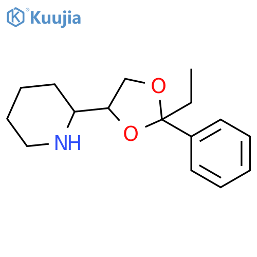 Piperidine,2-[(2S,4S)-2-ethyl-2-phenyl-1,3-dioxolan-4-yl]-, (2S)- structure