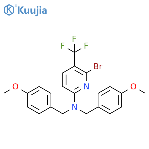 6-Bromo-N,N-bis[(4-methoxyphenyl)methyl]-5-(trifluoromethyl)-2-pyridinamine structure