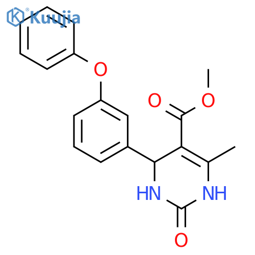 <br>methyl 6-methyl-2-oxo-4-(3-phenoxyphenyl)-1,2,3,4-tetrahydro-5-pyrimidineca rboxylate structure