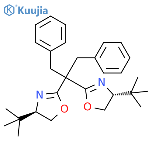 (4R,4'R)-2,2'-(1,3-Diphenylpropane-2,2-diyl)bis(4-(tert-butyl)-4,5-dihydrooxazole) structure