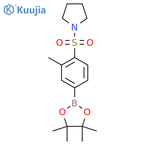 1-[2-Methyl-4-(4,4,5,5-tetramethyl-[1,3,2]dioxaborolan-2-yl)-benzenesulfonyl]-pyrrolidine structure