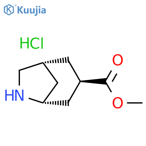 6-Azabicyclo[3.2.1]octane-3-carboxylic acid, methyl ester, hydrochloride (1:1), (1R,3R,5R)-  structure