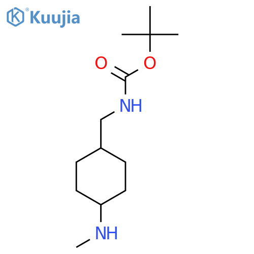 tert-butyl N-{[(1r,4r)-4-(methylamino)cyclohexyl]methyl}carbamate structure
