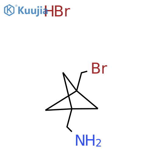 1-[3-(Bromomethyl)bicyclo[1.1.1]pentan-1-yl]methanamine hydrobromide structure