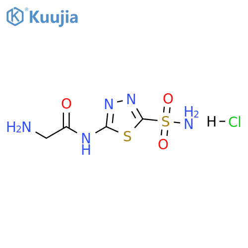 2-Amino-N-(5-sulfamoyl-1,3,4-thiadiazol-2-yl)acetamide hydrochloride structure