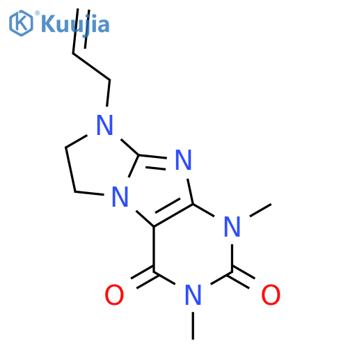 1,3-dimethyl-8-(prop-2-en-1-yl)-1H,2H,3H,4H,6H,7H,8H-imidazo1,2-gpurine-2,4-dione structure