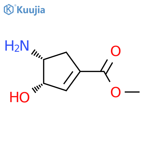 1-Cyclopentene-1-carboxylic acid, 4-amino-3-hydroxy-, methyl ester, (3S,4R)- structure