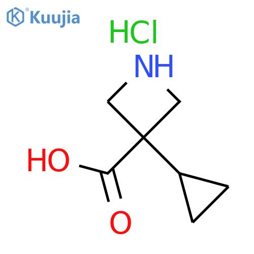 3-Azetidinecarboxylic acid, 3-cyclopropyl-, hydrochloride (1:1) structure
