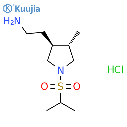 rac-2-[(3R,4R)-4-methyl-1-(propane-2-sulfonyl)pyrrolidin-3-yl]ethan-1-amine hydrochloride structure