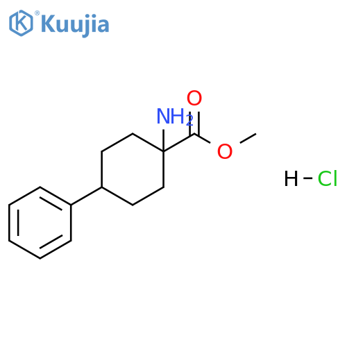 Cyclohexanecarboxylic acid, 1-amino-4-phenyl-, methyl ester, hydrochloride (1:1) structure