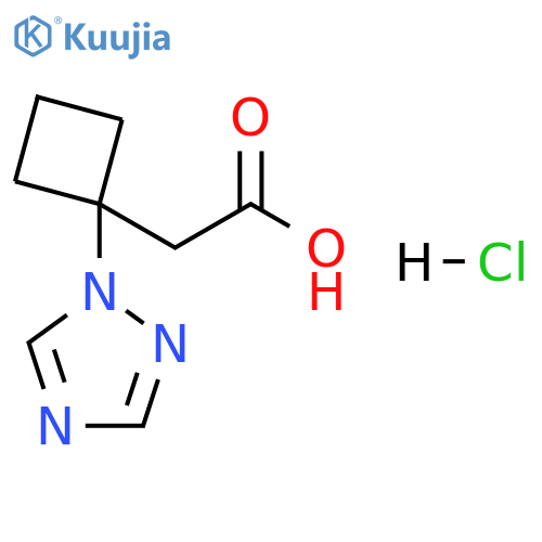 Cyclobutaneacetic acid, 1-(1H-1,2,4-triazol-1-yl)-, hydrochloride (1:1) structure