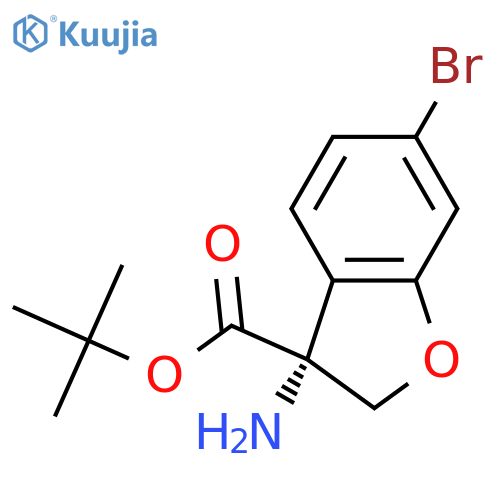 3-Benzofurancarboxylic acid, 3-amino-6-bromo-2,3-dihydro-, 1,1-dimethylethyl ester, (3R)- structure