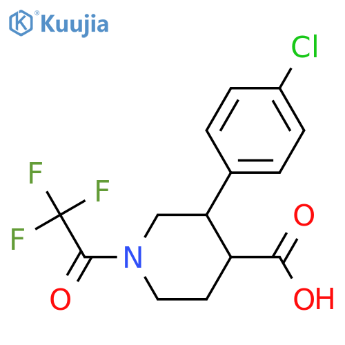 4-Piperidinecarboxylic acid, 3-(4-chlorophenyl)-1-(2,2,2-trifluoroacetyl)- structure