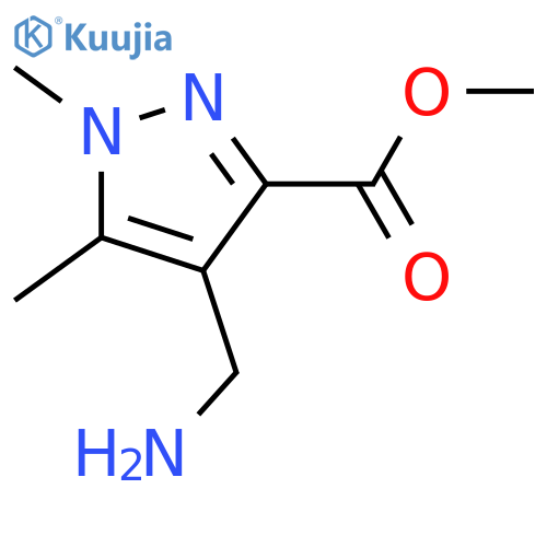 1H-Pyrazole-3-carboxylic acid, 4-(aminomethyl)-1,5-dimethyl-, methyl ester  structure