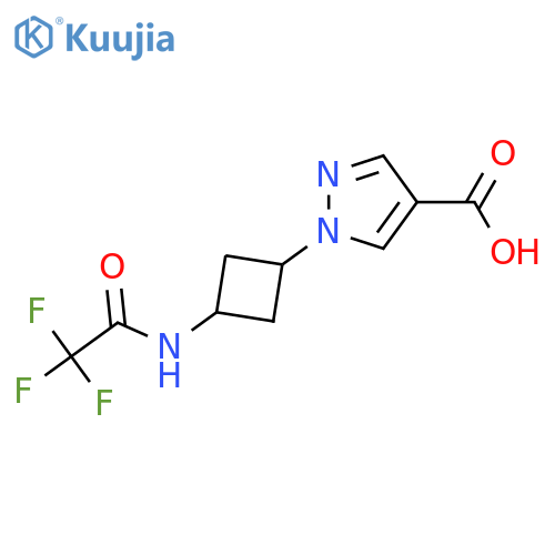 1H-Pyrazole-4-carboxylic acid, 1-[3-[(2,2,2-trifluoroacetyl)amino]cyclobutyl]-  structure
