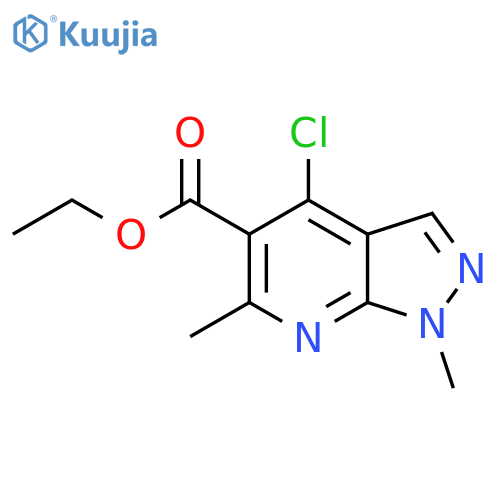 Ethyl 4-chloro-1,6-dimethyl-1H-pyrazolo[3,4-b]pyridine-5-carboxylate structure