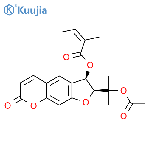 2,3-Dihydro-3-hydroxy-2-(1-hydroxy-1-methylethyl)-7H-furo[3,2-g][1]benzopyran-7-one; (2S,3R)-form, 3-O-Angeloyl, 1'-Ac structure