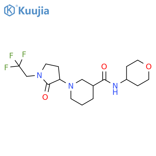 N-(oxan-4-yl)-1-[2-oxo-1-(2,2,2-trifluoroethyl)pyrrolidin-3-yl]piperidine-3-carboxamide structure