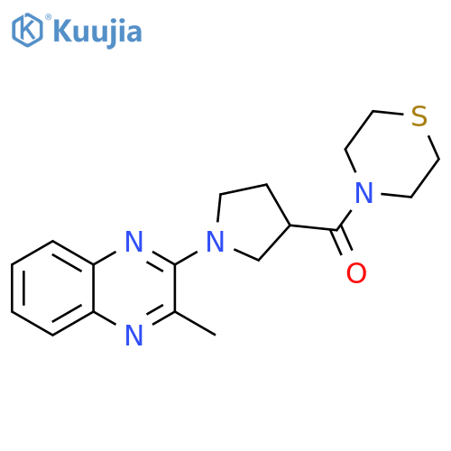 2-methyl-3-[3-(thiomorpholine-4-carbonyl)pyrrolidin-1-yl]quinoxaline structure