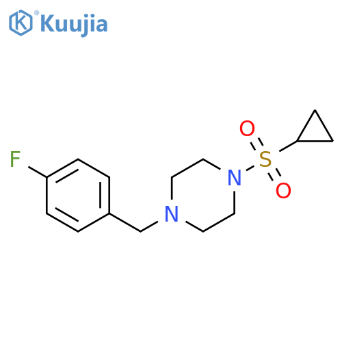1-(cyclopropanesulfonyl)-4-[(4-fluorophenyl)methyl]piperazine structure