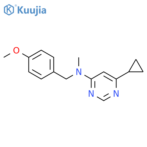 6-cyclopropyl-N-[(4-methoxyphenyl)methyl]-N-methylpyrimidin-4-amine structure