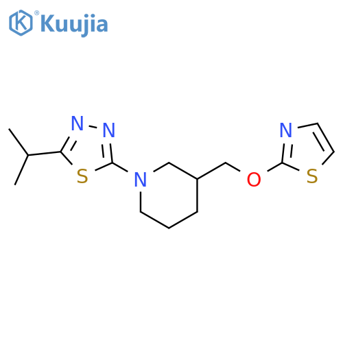 1-[5-(propan-2-yl)-1,3,4-thiadiazol-2-yl]-3-[(1,3-thiazol-2-yloxy)methyl]piperidine structure