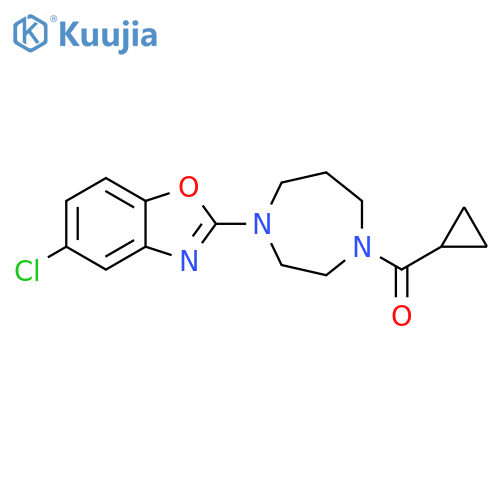 5-chloro-2-(4-cyclopropanecarbonyl-1,4-diazepan-1-yl)-1,3-benzoxazole structure