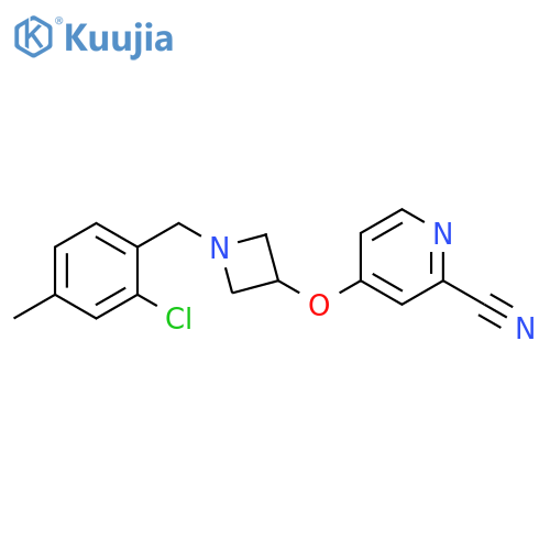 4-({1-[(2-chloro-4-methylphenyl)methyl]azetidin-3-yl}oxy)pyridine-2-carbonitrile structure