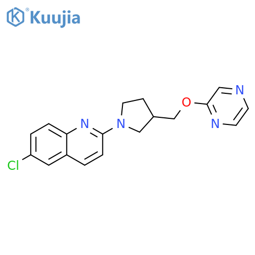 6-chloro-2-{3-[(pyrazin-2-yloxy)methyl]pyrrolidin-1-yl}quinoline structure