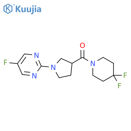 2-[3-(4,4-difluoropiperidine-1-carbonyl)pyrrolidin-1-yl]-5-fluoropyrimidine structure