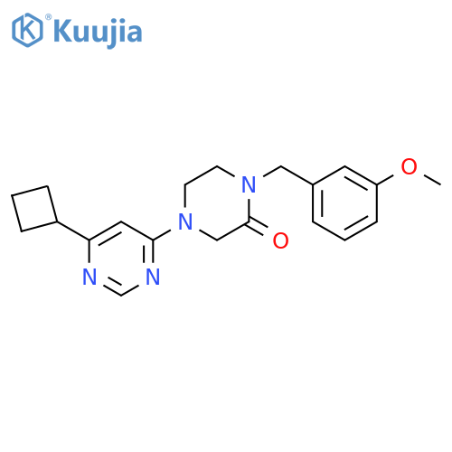 4-(6-cyclobutylpyrimidin-4-yl)-1-[(3-methoxyphenyl)methyl]piperazin-2-one structure