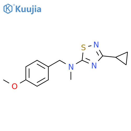 3-cyclopropyl-N-(4-methoxyphenyl)methyl-N-methyl-1,2,4-thiadiazol-5-amine structure