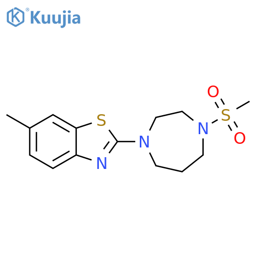2-(4-methanesulfonyl-1,4-diazepan-1-yl)-6-methyl-1,3-benzothiazole structure
