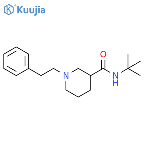 N-tert-butyl-1-(2-phenylethyl)piperidine-3-carboxamide structure