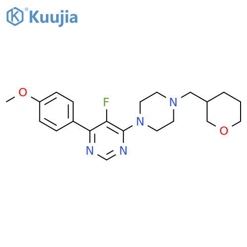 5-fluoro-4-(4-methoxyphenyl)-6-{4-[(oxan-3-yl)methyl]piperazin-1-yl}pyrimidine structure