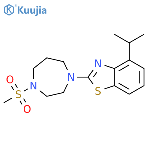 2-[Hexahydro-4-(methylsulfonyl)-1H-1,4-diazepin-1-yl]-4-(1-methylethyl)benzothiazole structure