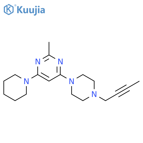 4-[4-(but-2-yn-1-yl)piperazin-1-yl]-2-methyl-6-(piperidin-1-yl)pyrimidine structure