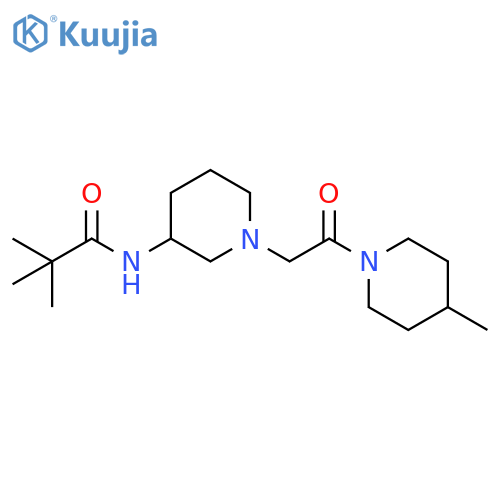 2,2-dimethyl-N-{1-[2-(4-methylpiperidin-1-yl)-2-oxoethyl]piperidin-3-yl}propanamide structure